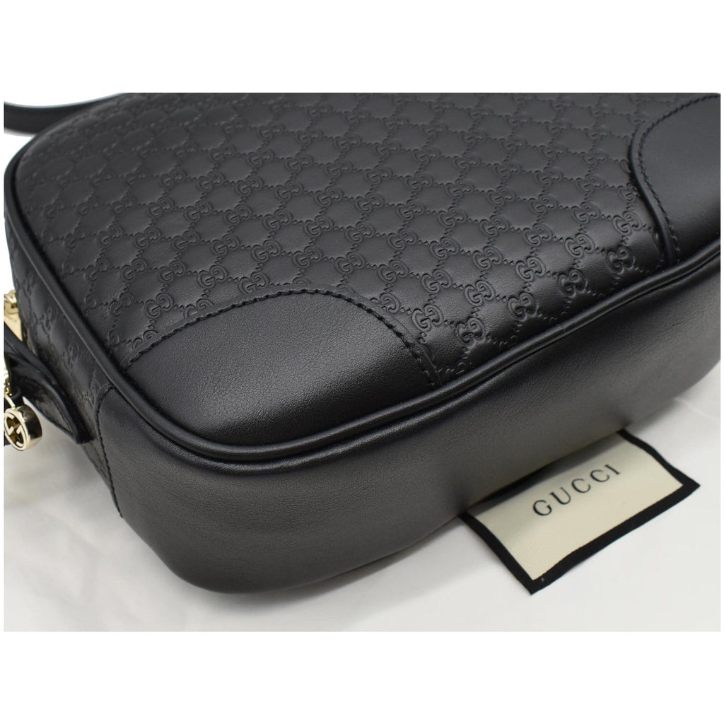 GUCCI Bree Mini Gucci Microguccissima Leather Crossbody Bag Black 449413