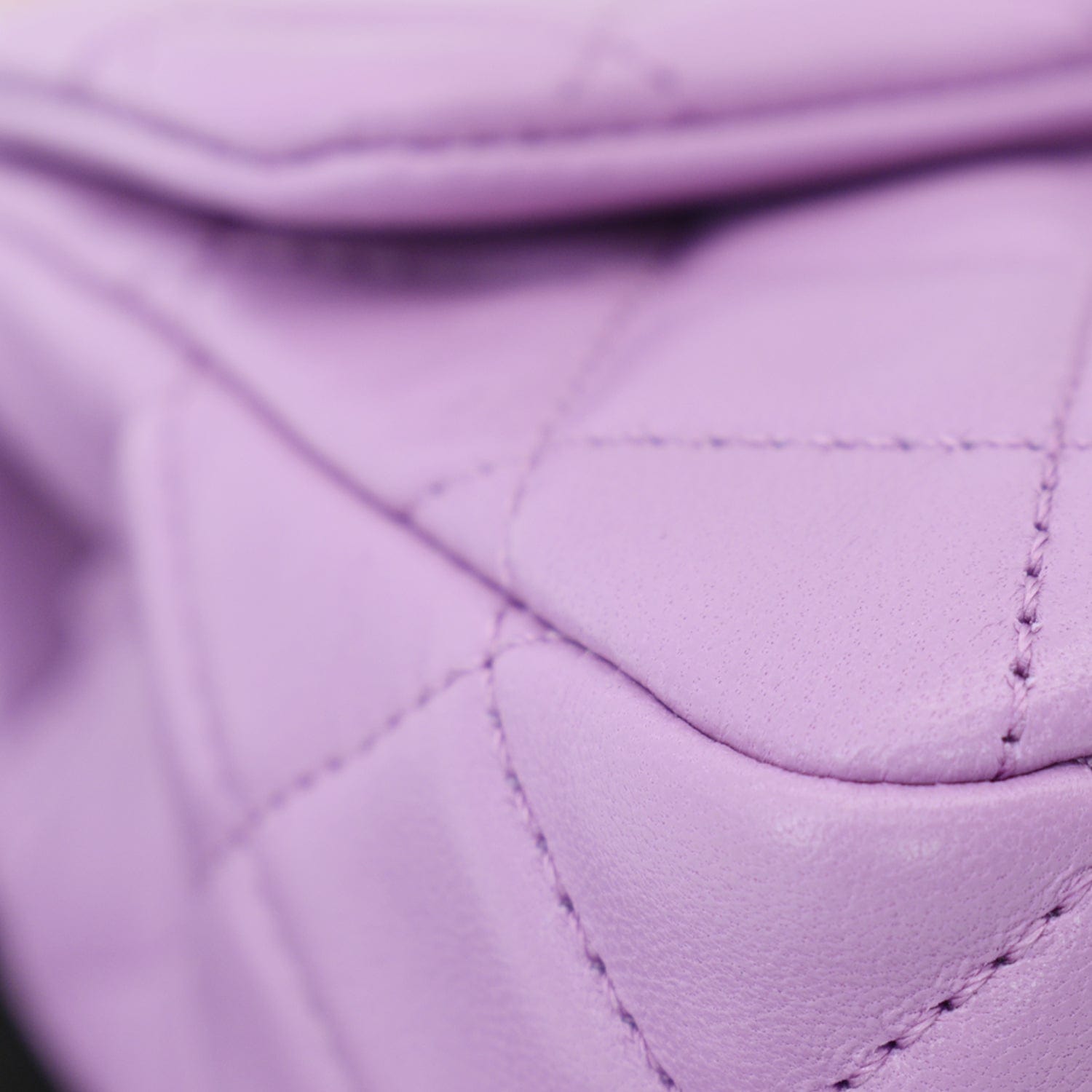 Chanel 22S Mini Pearl Crush Square Flap Leather Crossbody Bag Purple