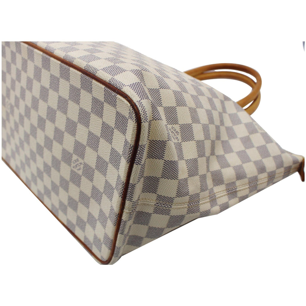 LOUIS VUITTON Saleya MM Damier Azur Tote Bag White