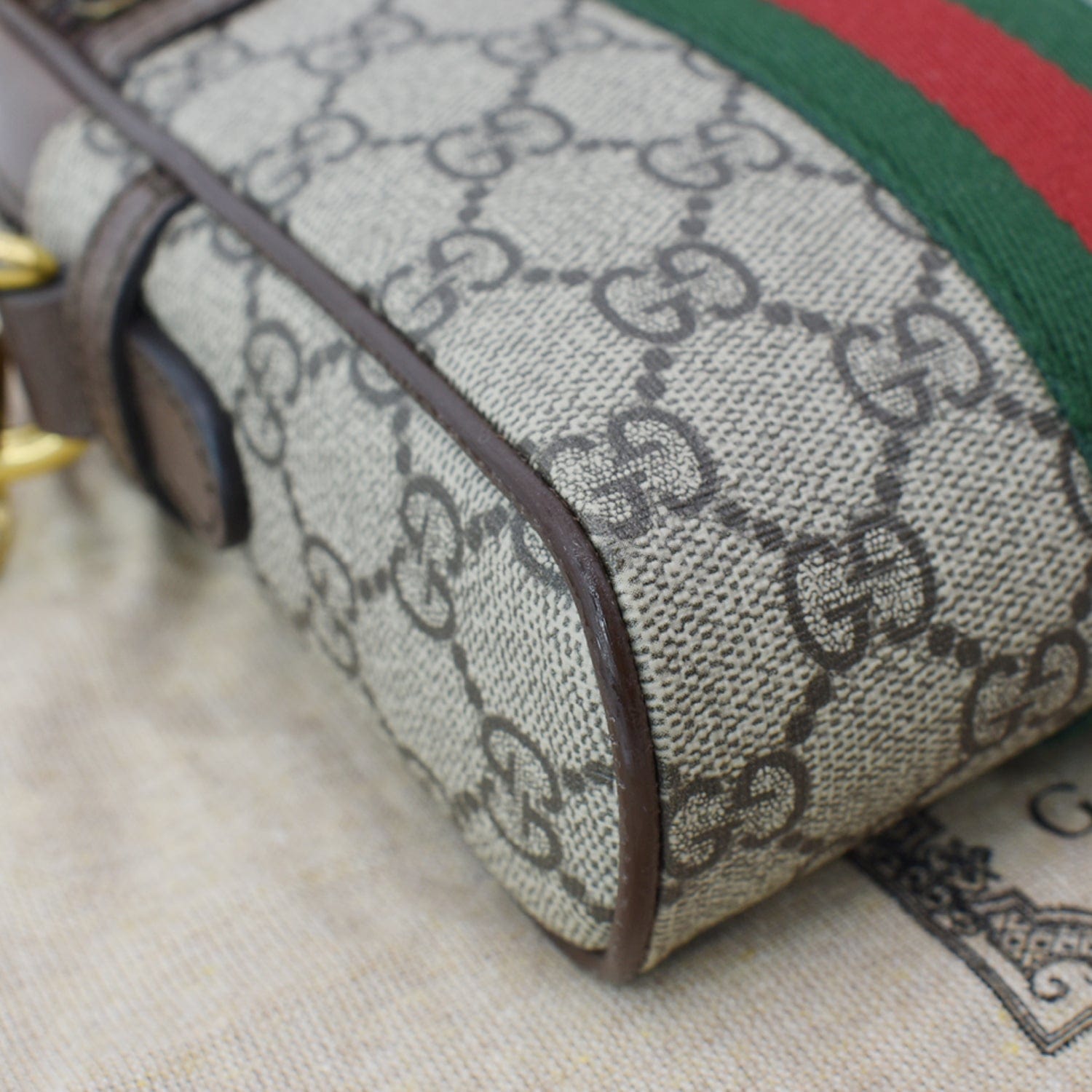 GUCCI Ophidia Gucci Supreme Canvas Shoulder Bag Beige 598127