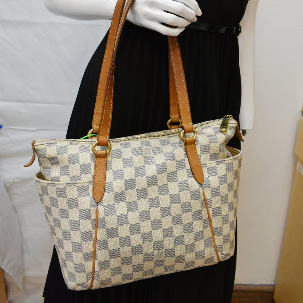 LOUIS VUITTON Totally PM Damier Azur Shoulder Bag White