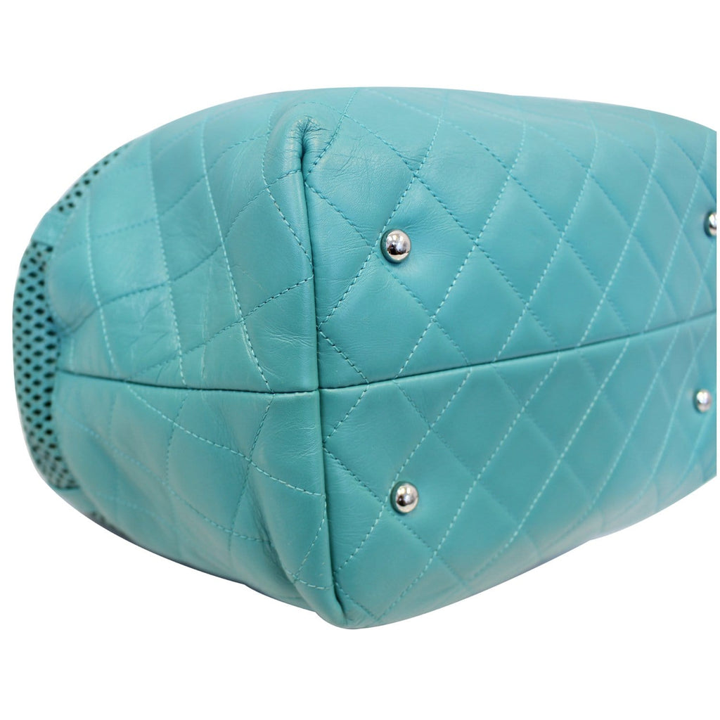 Chanel Calfskin Perforated Up In The Air North South Tote Shoulder Bag