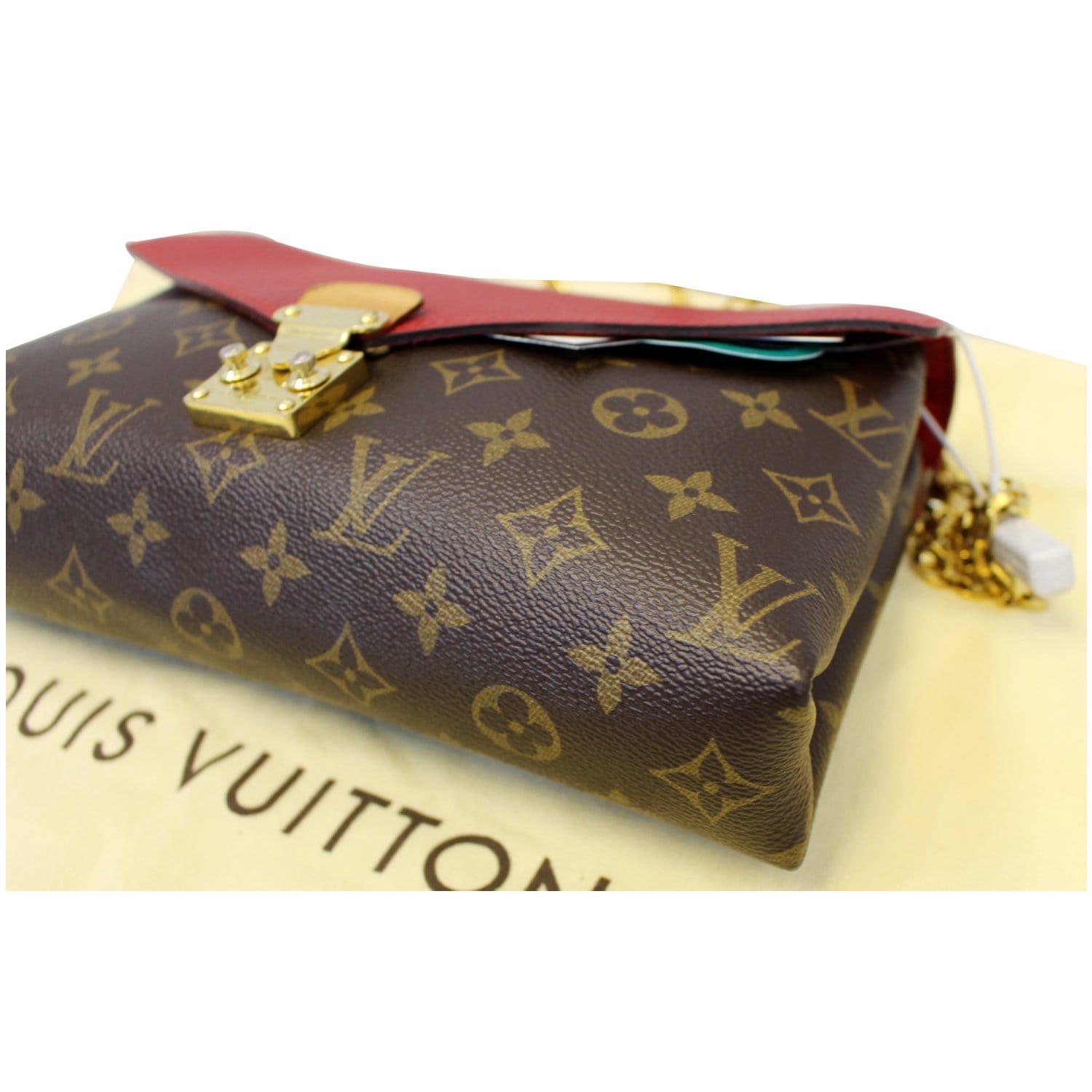 LOUIS VUITTON Monogram Canvas Pallas Chain Crossbody Bag Cherry