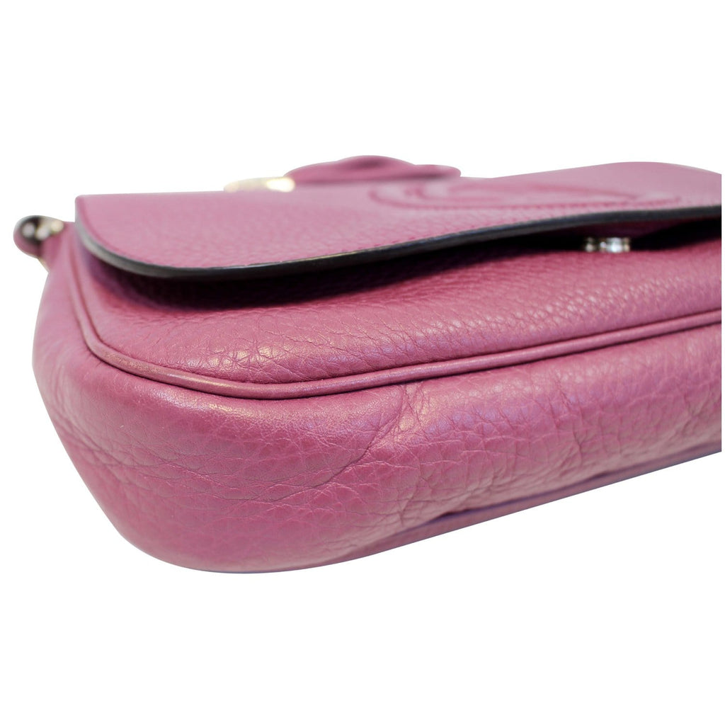 GUCCI Soho Chain Purple Leather Crossbody Bag