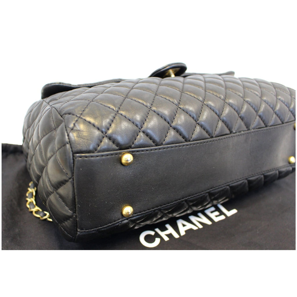 Chanel Large Shopping Flap Shoulder Bag Black