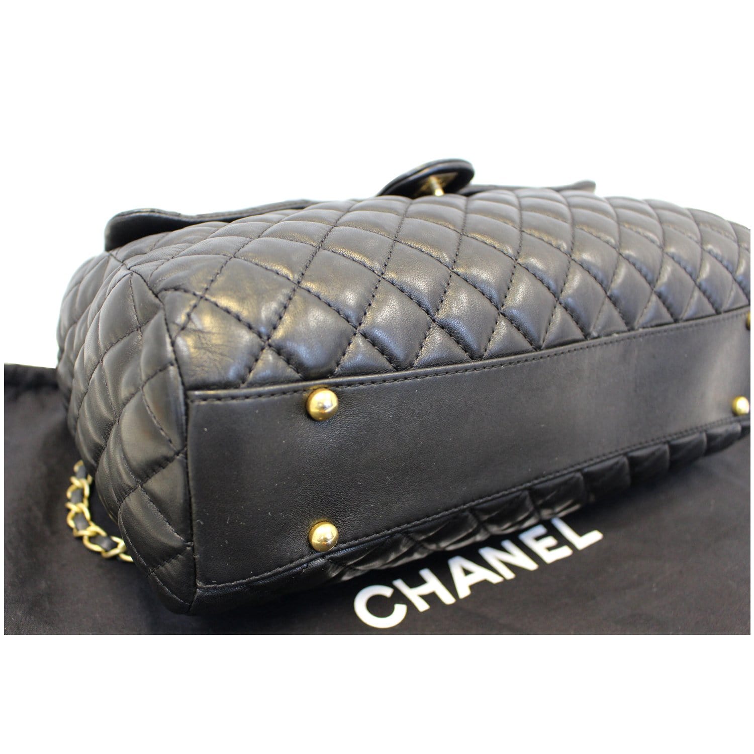 Chanel Large Shopping Flap Shoulder Bag Black