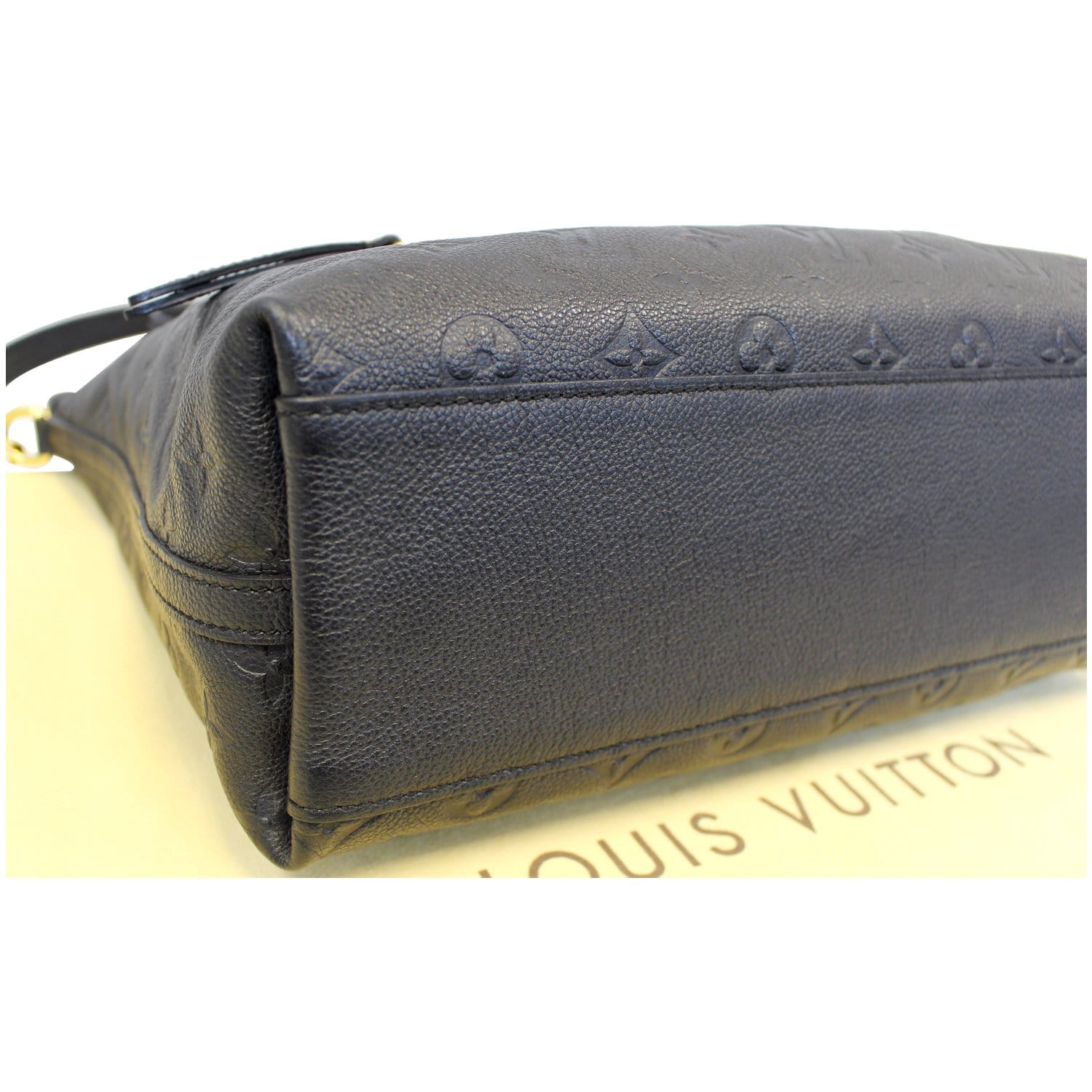 LOUIS VUITTON Bastille MM Empreinte Leather Shoulder Handbag Black