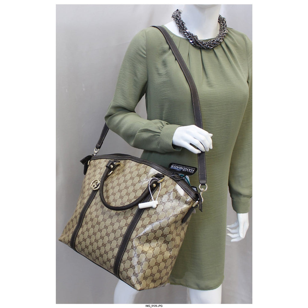 GUCCI Dome Crystal Monogram Large Gucci Shoulder Handbag 339551