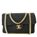 Chanel Classic Flap Jersey Fabric Shoulder Bag Black