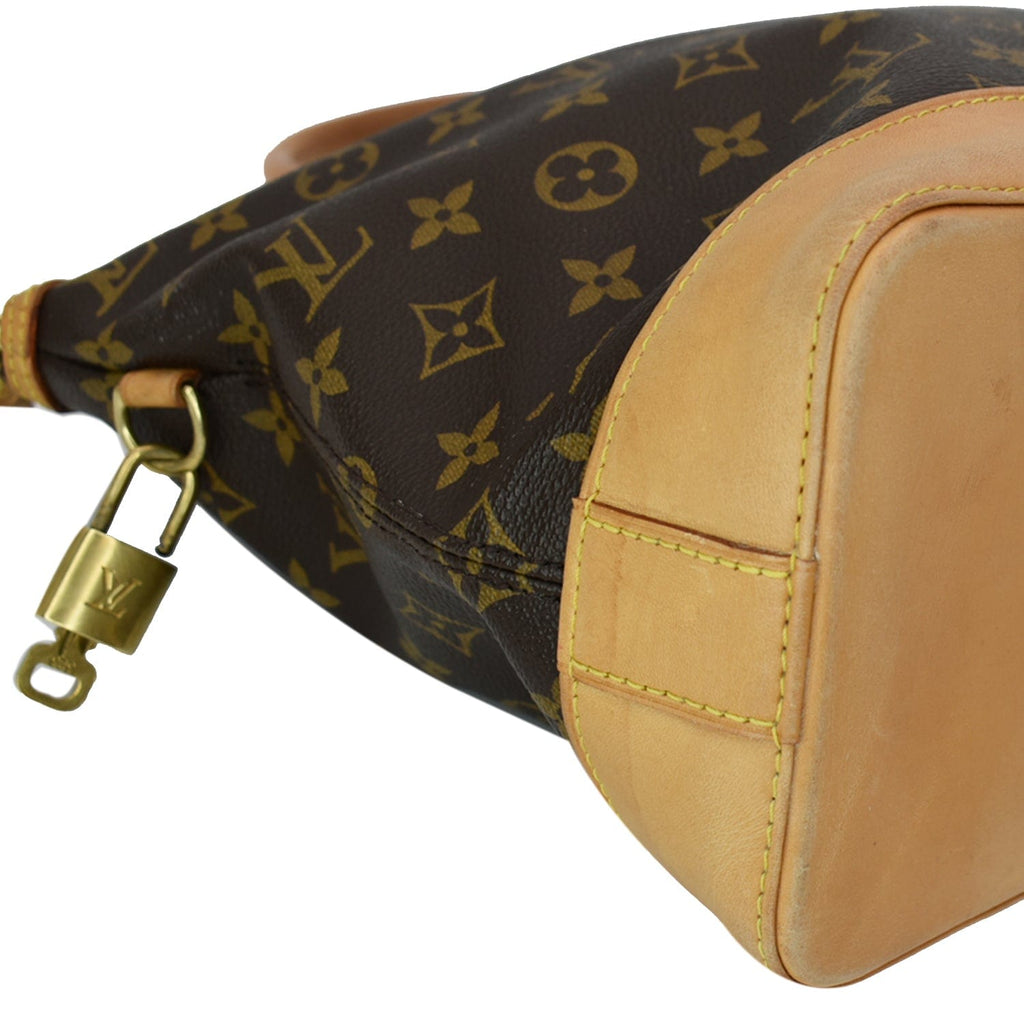 LOUIS VUITTON Lockit Horizontal Monogram Canvas Tote Bag Brown