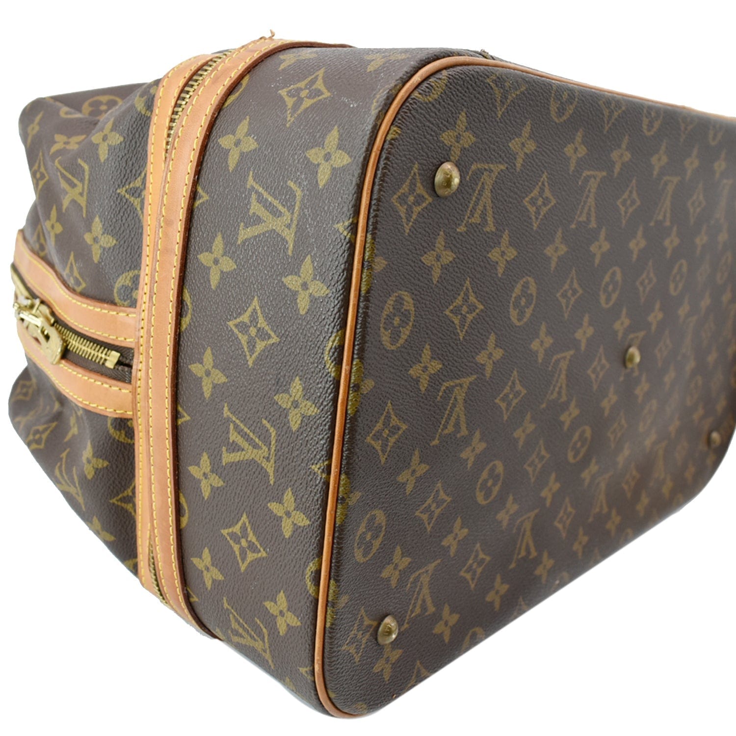 LOUIS VUITTON  Sac Sport Monogram Canvas Boston Travel Bag Brown