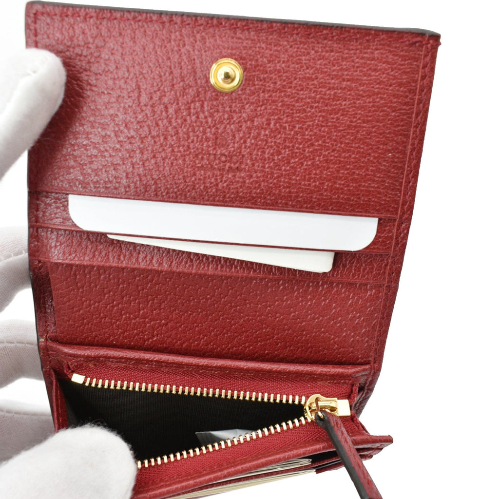 GUCCI Ophidia Flora Gucci Supreme Canvas Card Case Wallet Red 523155 - 10% Off