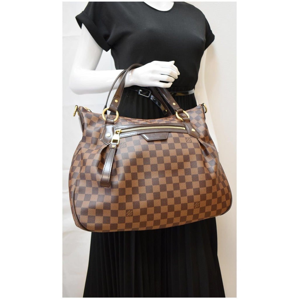 LOUIS VUITTON Evora MM Damier Ebene Shoulder Bag Brown