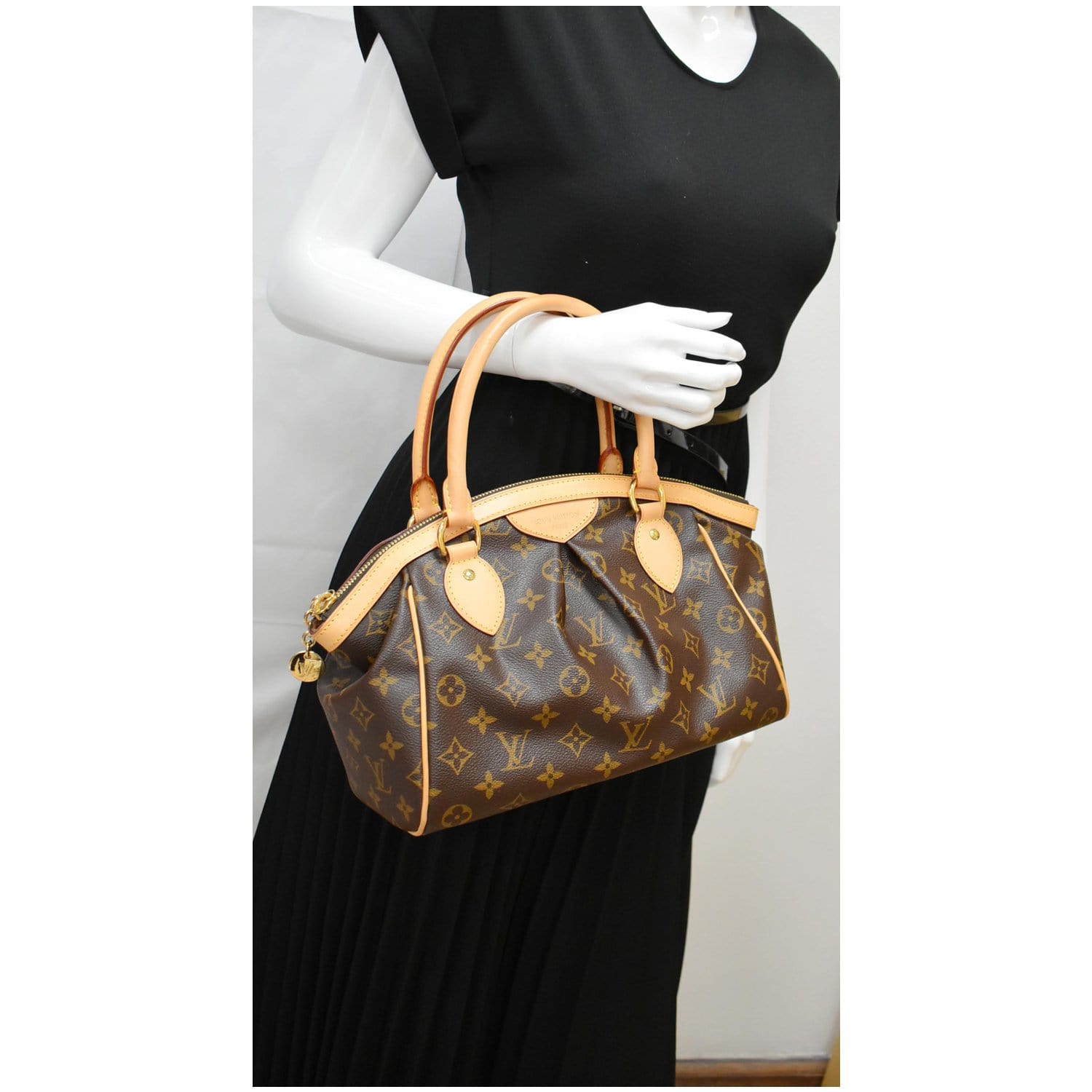LOUIS VUITTON Tivoli PM Monogram Canvas Shoulder Bag Brown