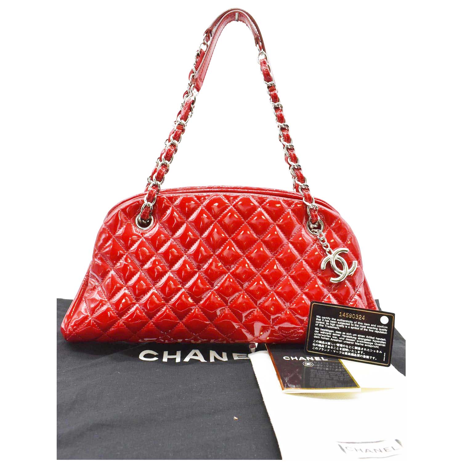 Chanel Just Mademoiselle New 1:1 Rep Leather Bowling Bag Red