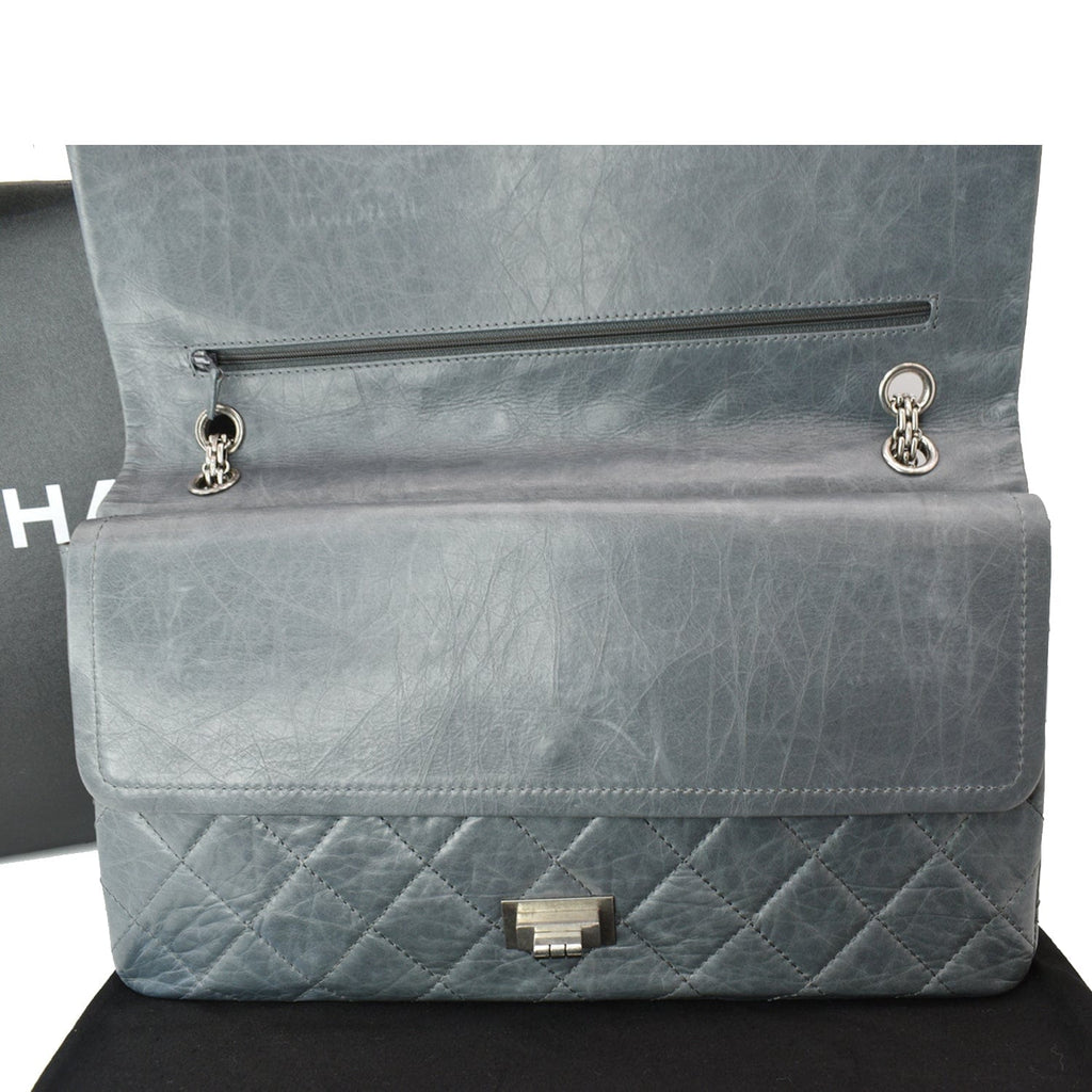 Chanel 50th Anniversary 2.55 Reissue 228 Quilted Aged  Shoulder Bag Grey