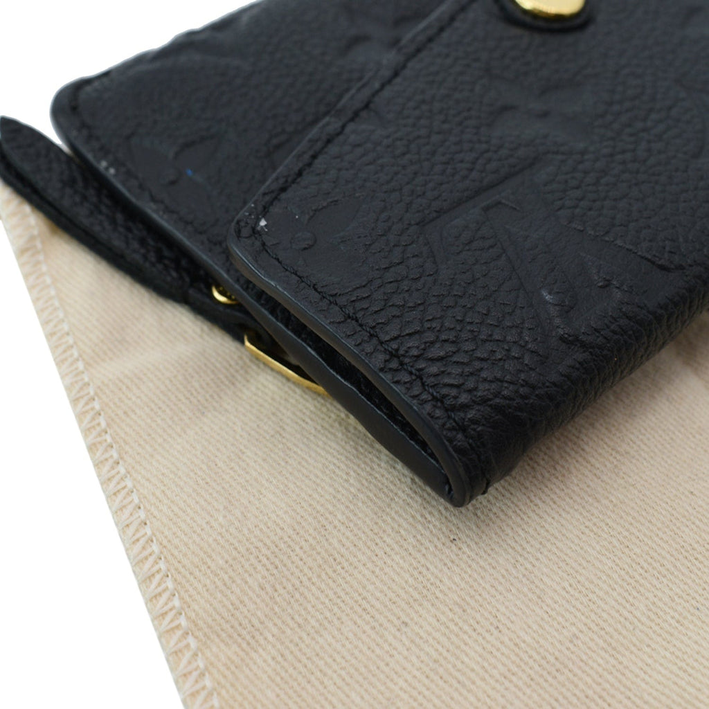 LOUIS VUITTON Key Pouch Empreinte Leather Wallet Noir