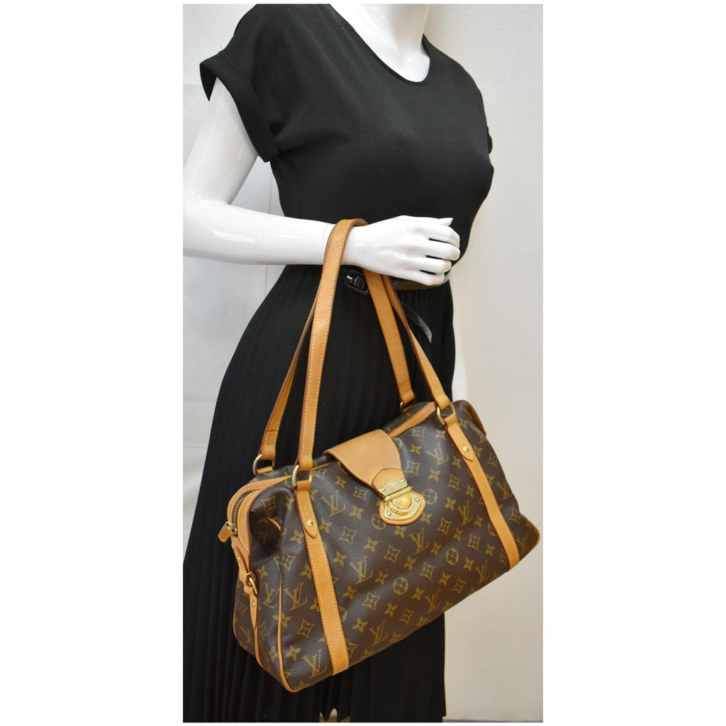 LOUIS VUITTON Stresa PM Monogram Canvas Shoulder Bag Brown