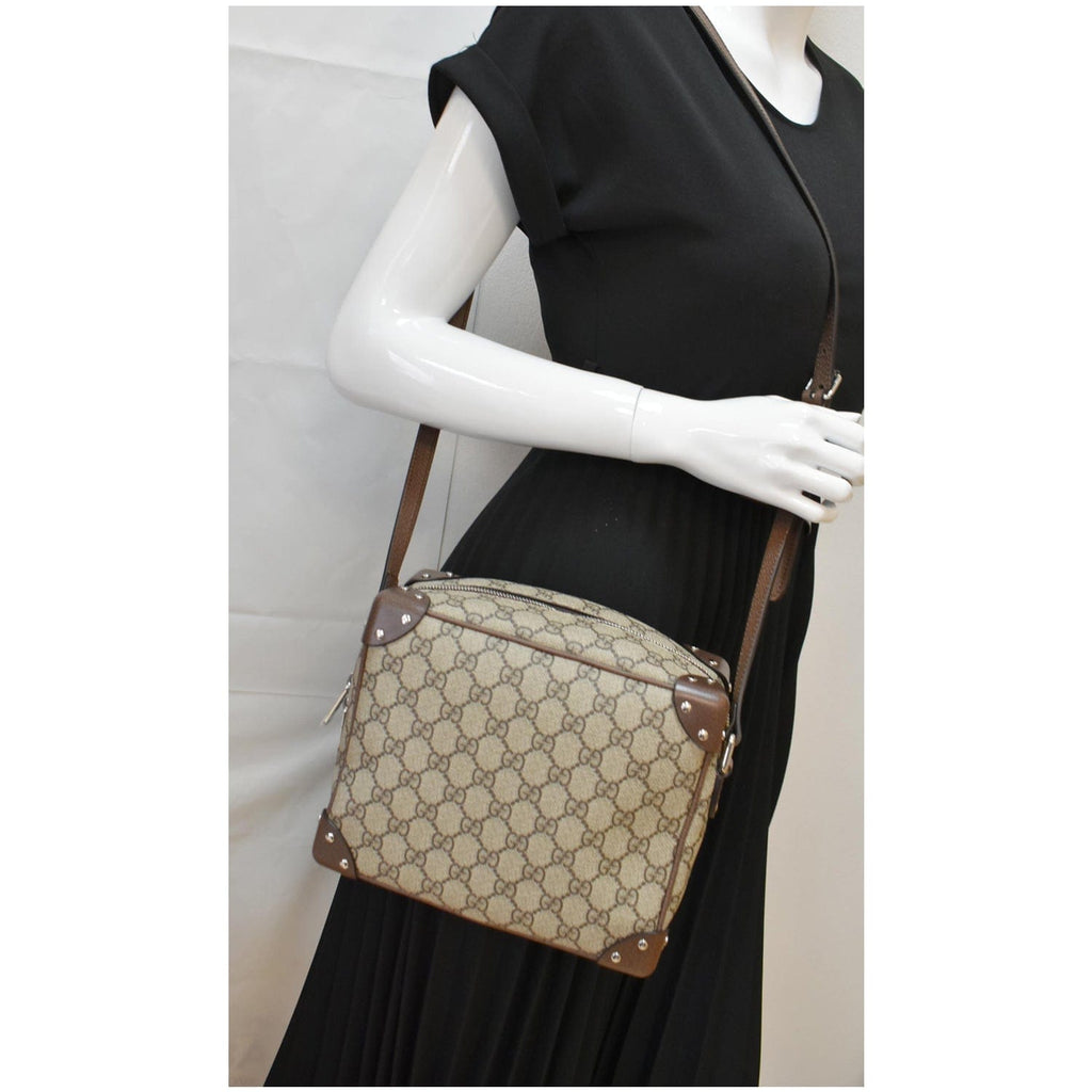 GUCCI Gucci Supreme Monogram Canvas Shoulder Bag Beige 626363