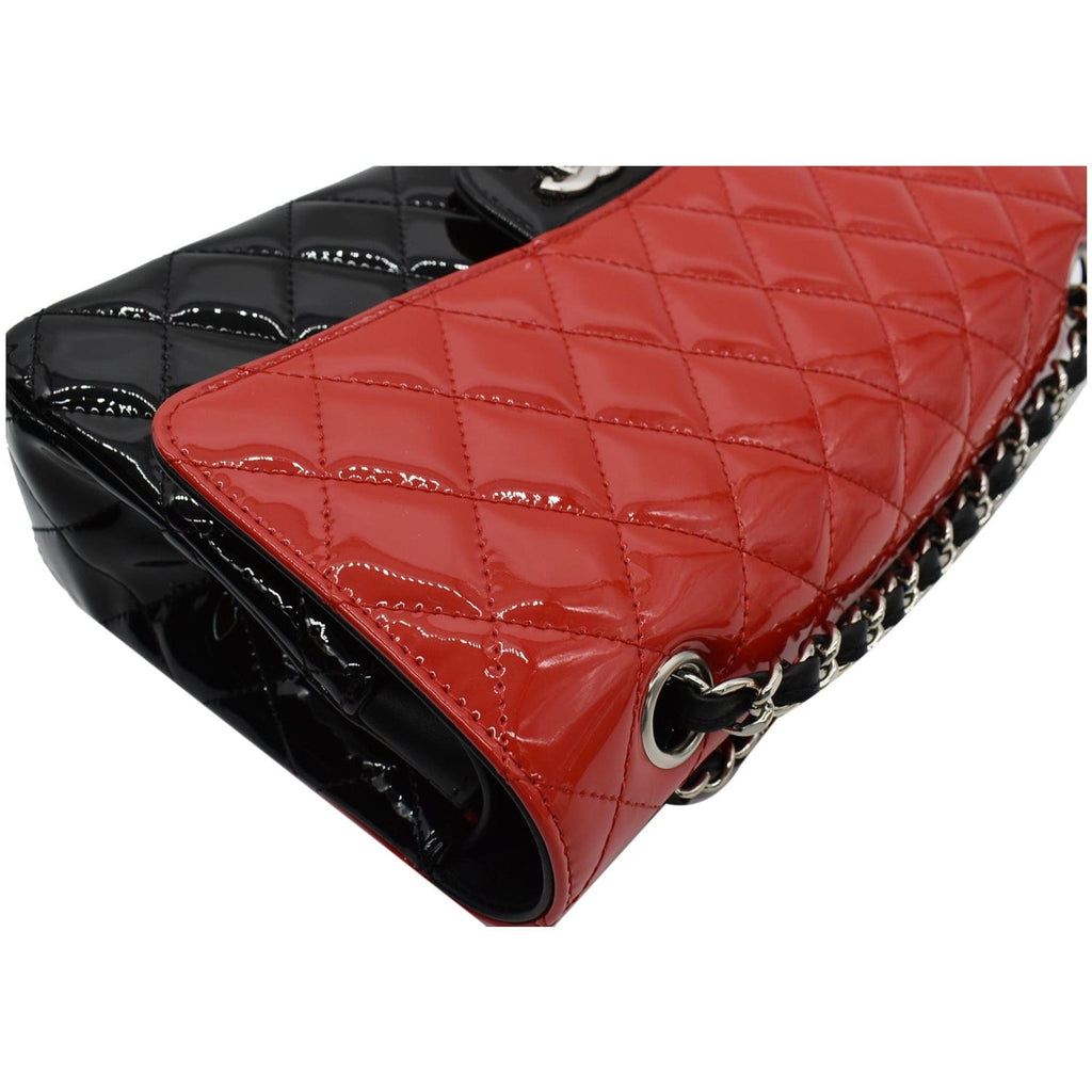 Chanel Medium Double Flap Quilted New 1:1 Rep Leather Shoulder Bag Black/Red