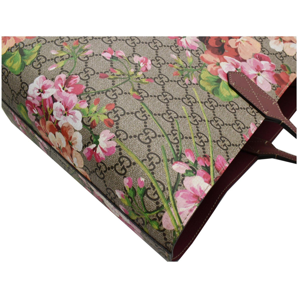 GUCCI Blooms Reversible Floral Gucci Canvas Tote Bag Multicolor 368571