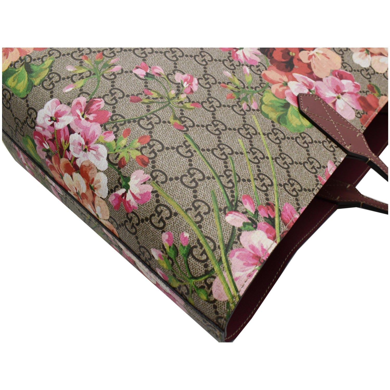 GUCCI Blooms Reversible Floral Gucci Canvas Tote Bag Multicolor 368571