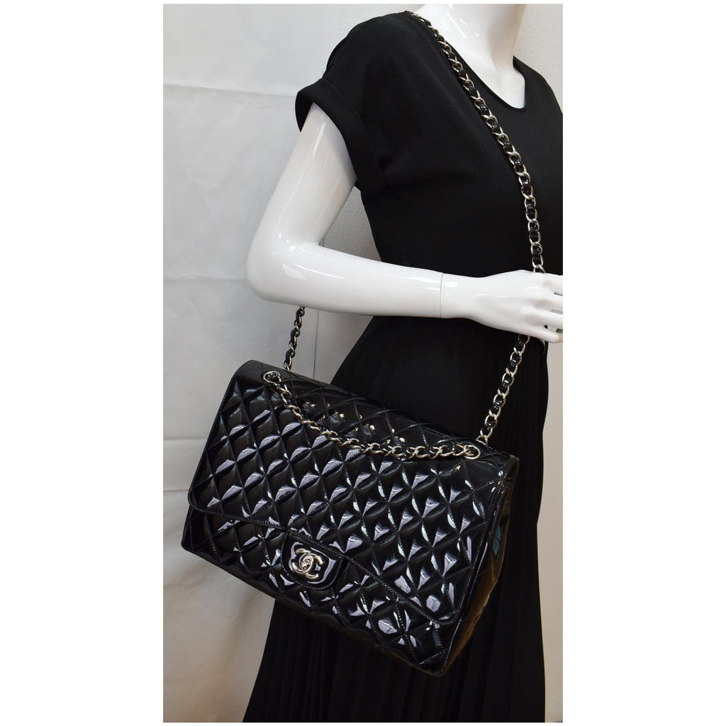 Chanel Classic Maxi Single Flap Quilted New 1:1 Rep Leather Shoulder Bag Black
