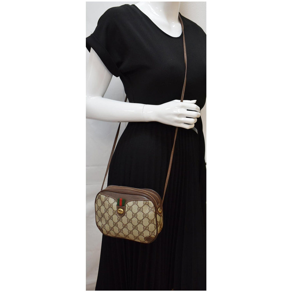 GUCCI  Gucci Supreme Canvas Crossbody Bag Beige 8902066