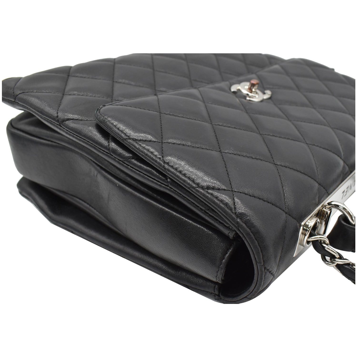 Chanel Trendy CC Large Flap Quilted  Leather Shoulder Bag Black
