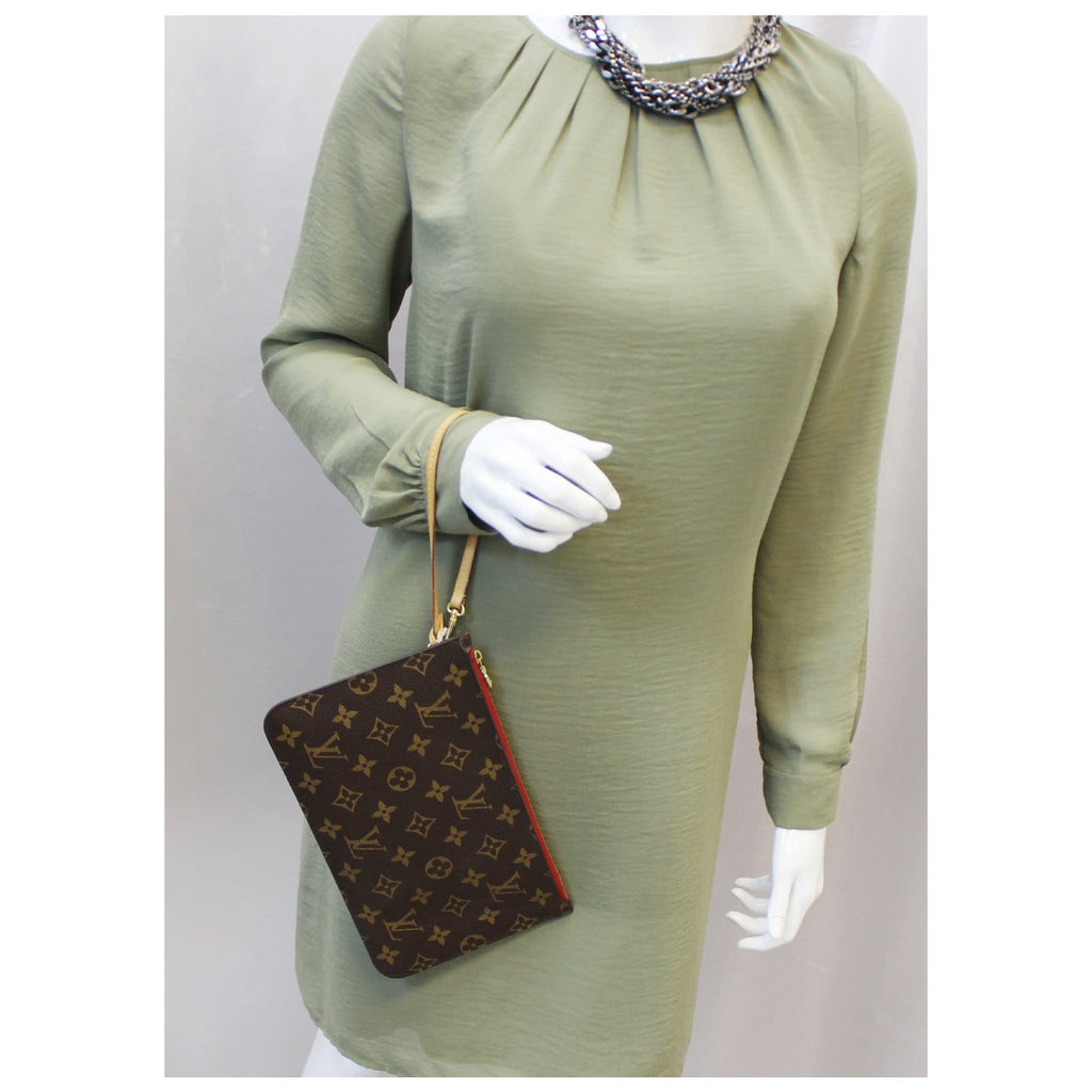 LOUIS VUITTON Pochette Wristlet Pouch Monogram Canvas Neverfull
