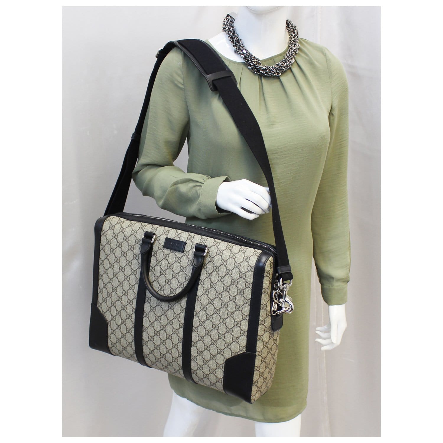 GUCCI Eden Gucci Supreme Coated Canvas Briefcase Bag 406384
