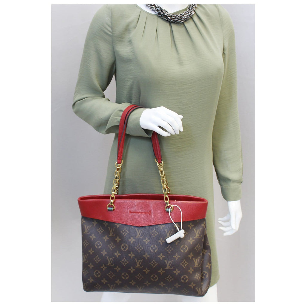 LOUIS VUITTON Pallas Chain Shopper Bag Monogram Canvas Cherry - 15% OFF