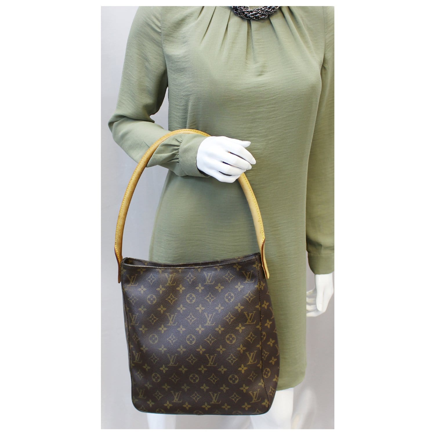 LOUIS VUITTON Monogram Canvas Looping GM Brown Shoulder Bag