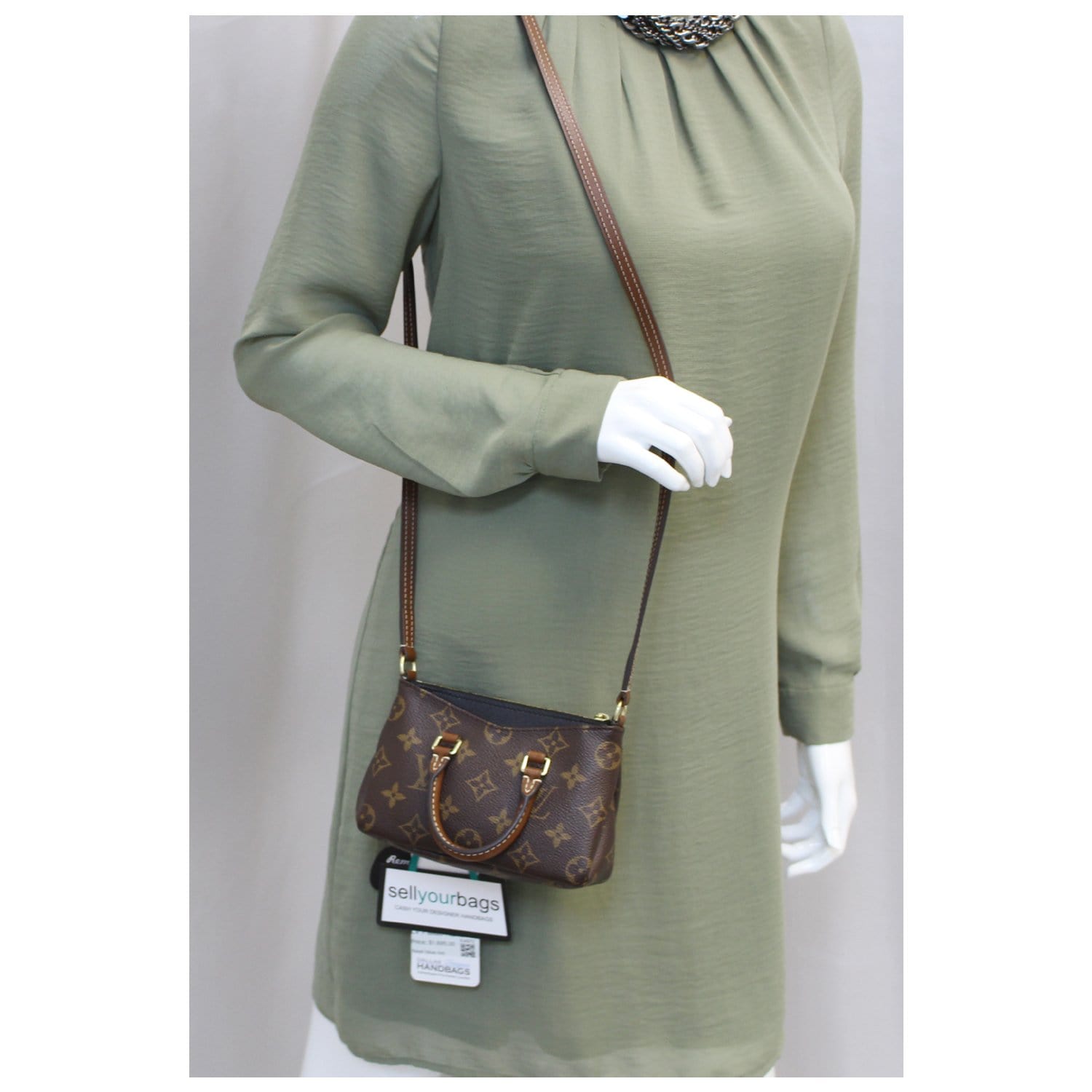 LOUIS VUITTON Nano Pallas Monogram Canvas Shoulder Crossbody Bag - 20% OFF