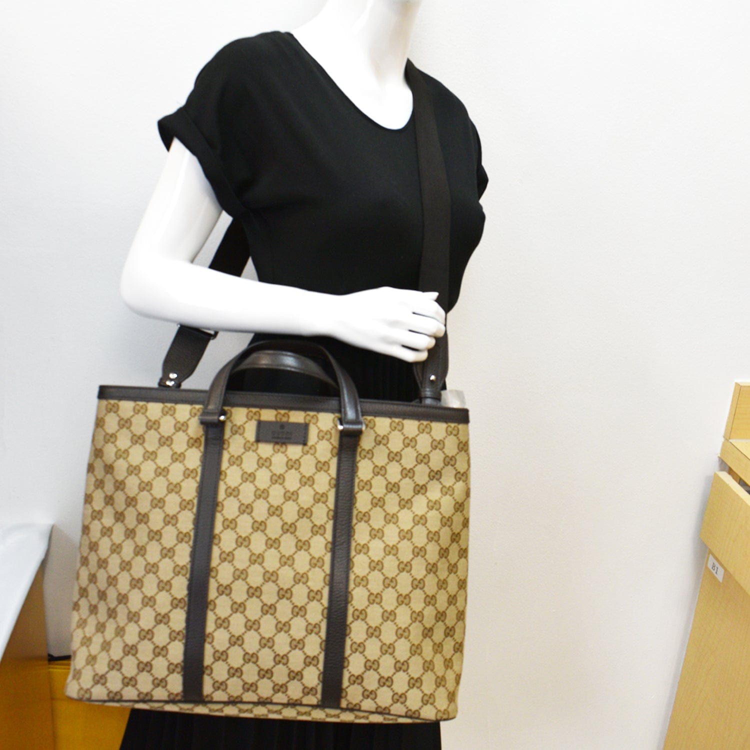 GUCCI Borsa Donna Large Gucci Canvas Tote Bag Beige 449169