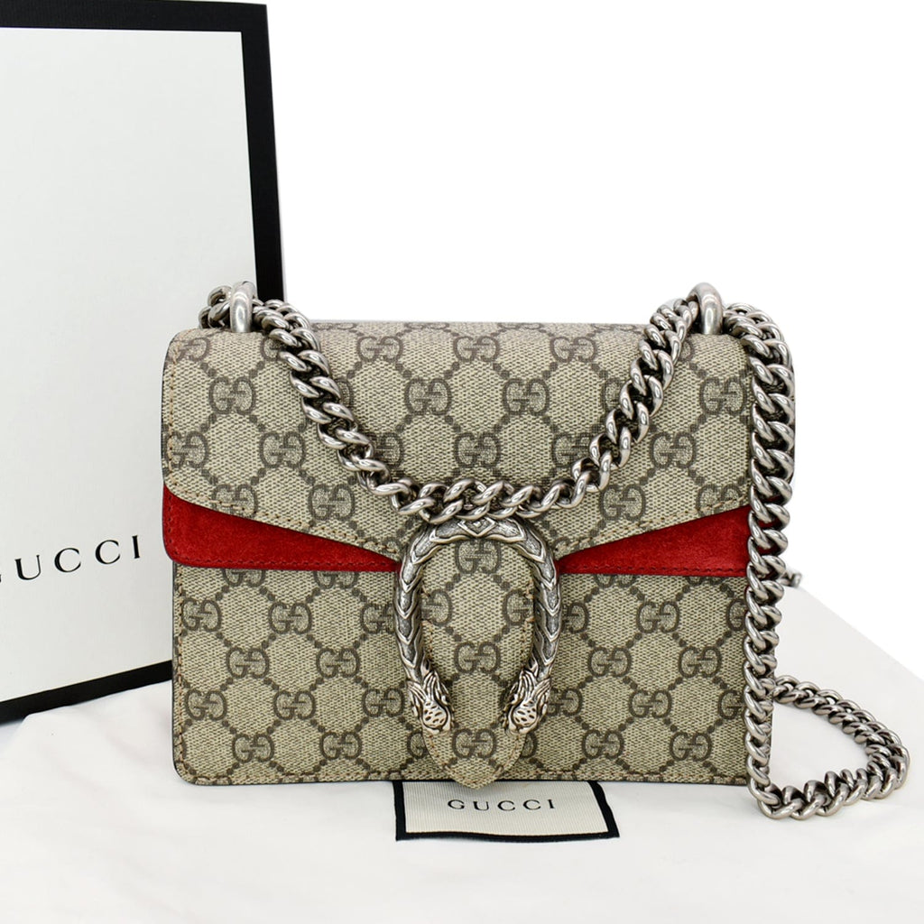 GUCCI Dionysus Mini Gucci Supreme Canvas Crossbody Bag Beige 421970