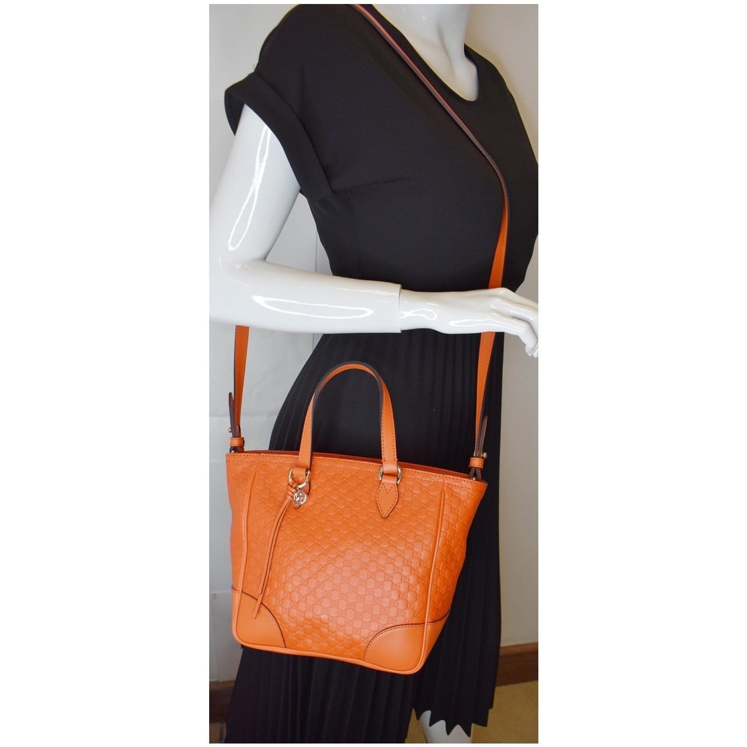 GUCCI Small Bree Gucci Guccissima Leather Crossbody Bag Orange 449241
