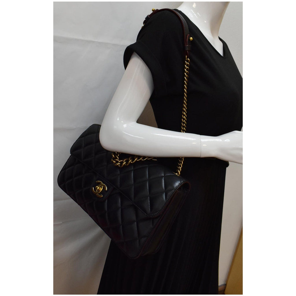 Chanel Perfect Edge Large Quilted Leather Shoulder Bag Black