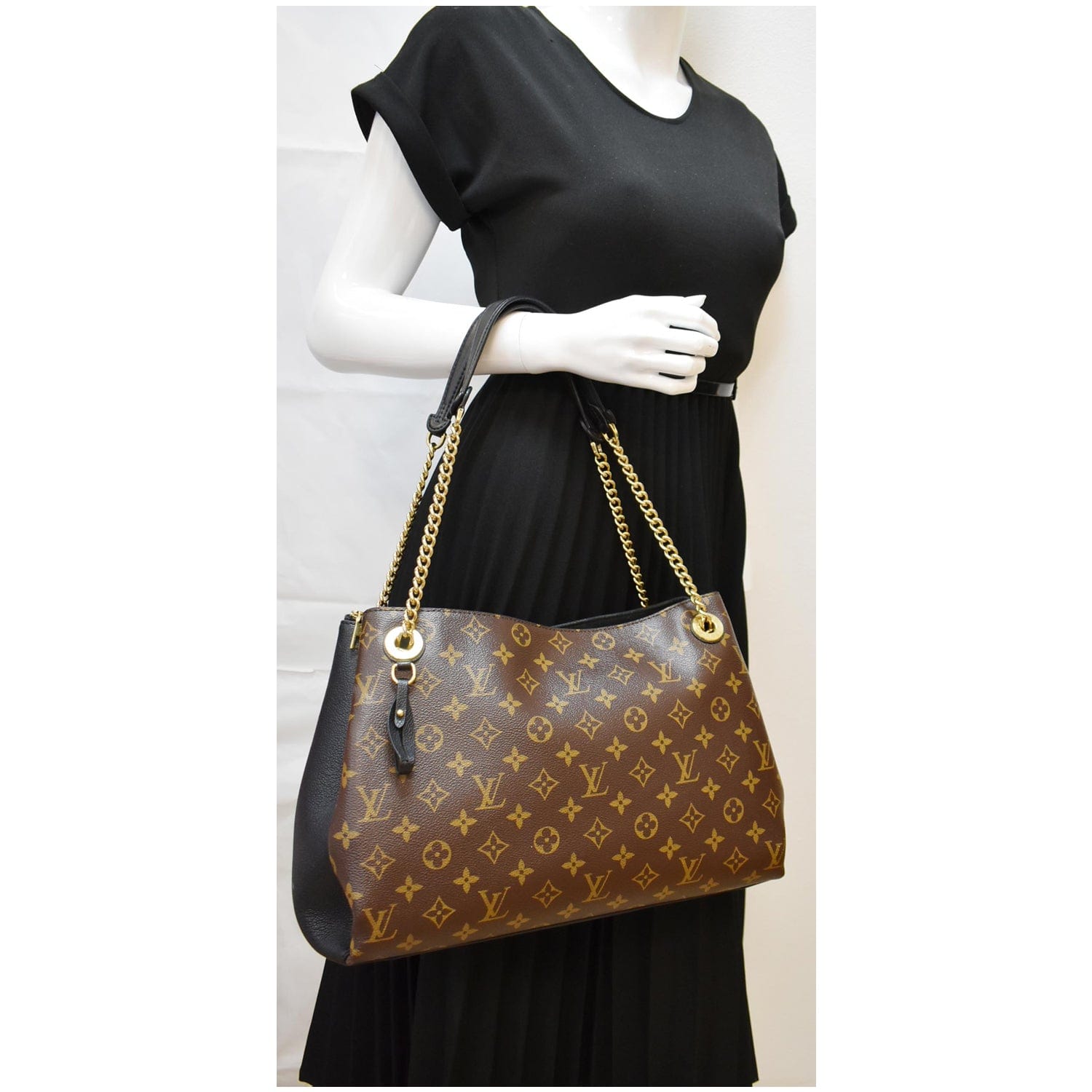 LOUIS VUITTON Surene MM Monogram Canvas Shoulder Bag Black