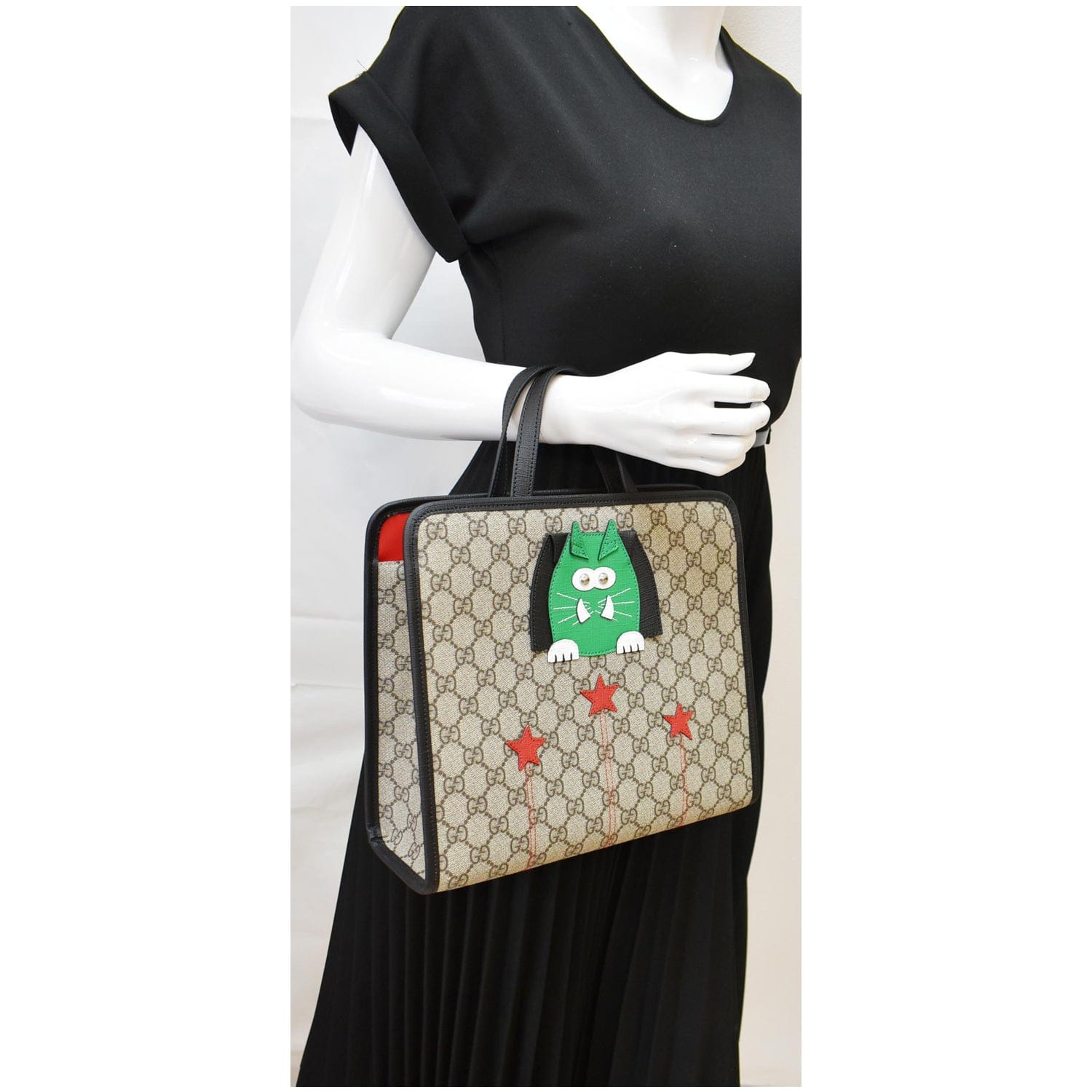 GUCCI ChildrenÂs Cat Printed Gucci Canvas Tote Bag Beige 645290