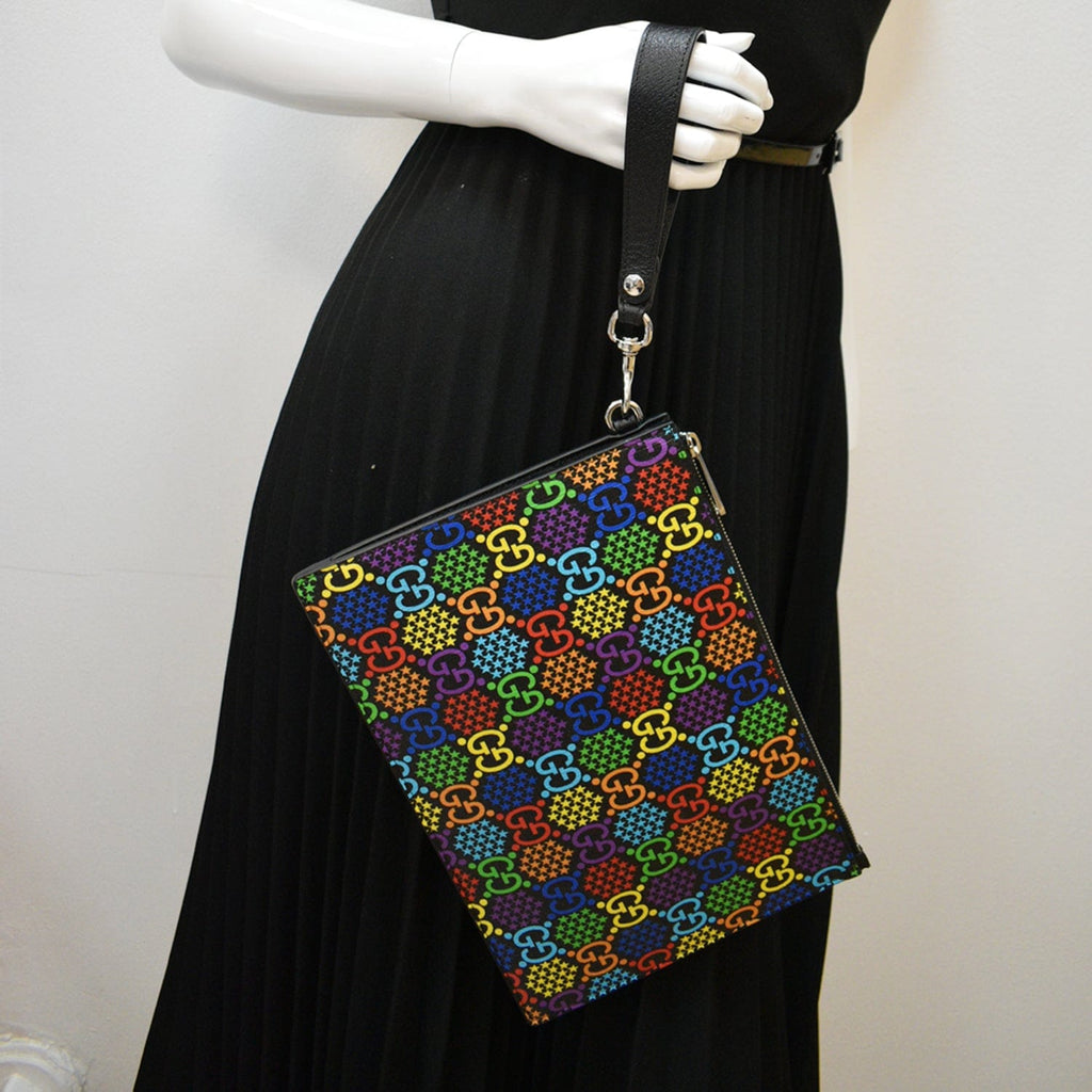 GUCCI Gucci Psychedelic Supreme Canvas Clutch Multicolor 601087 - 10% Off