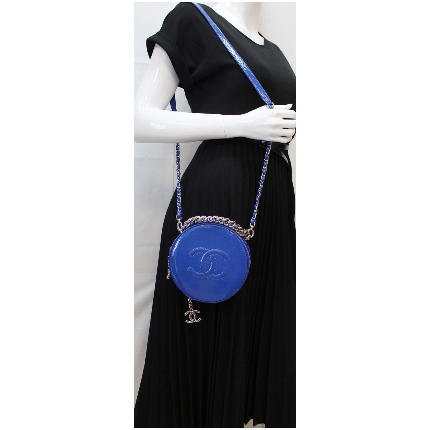Chanel Round as Earth New 1:1 Rep Leather Crossbody Bag Blue