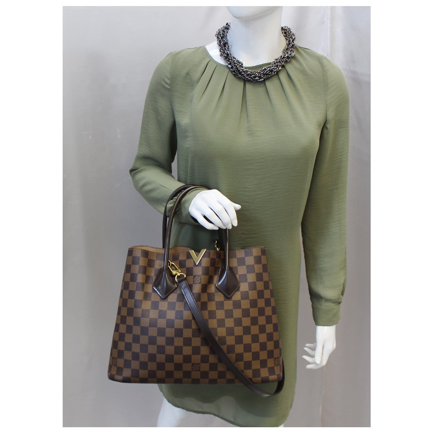 LOUIS VUITTON Kensington Damier Ebene Shoulder Handbag