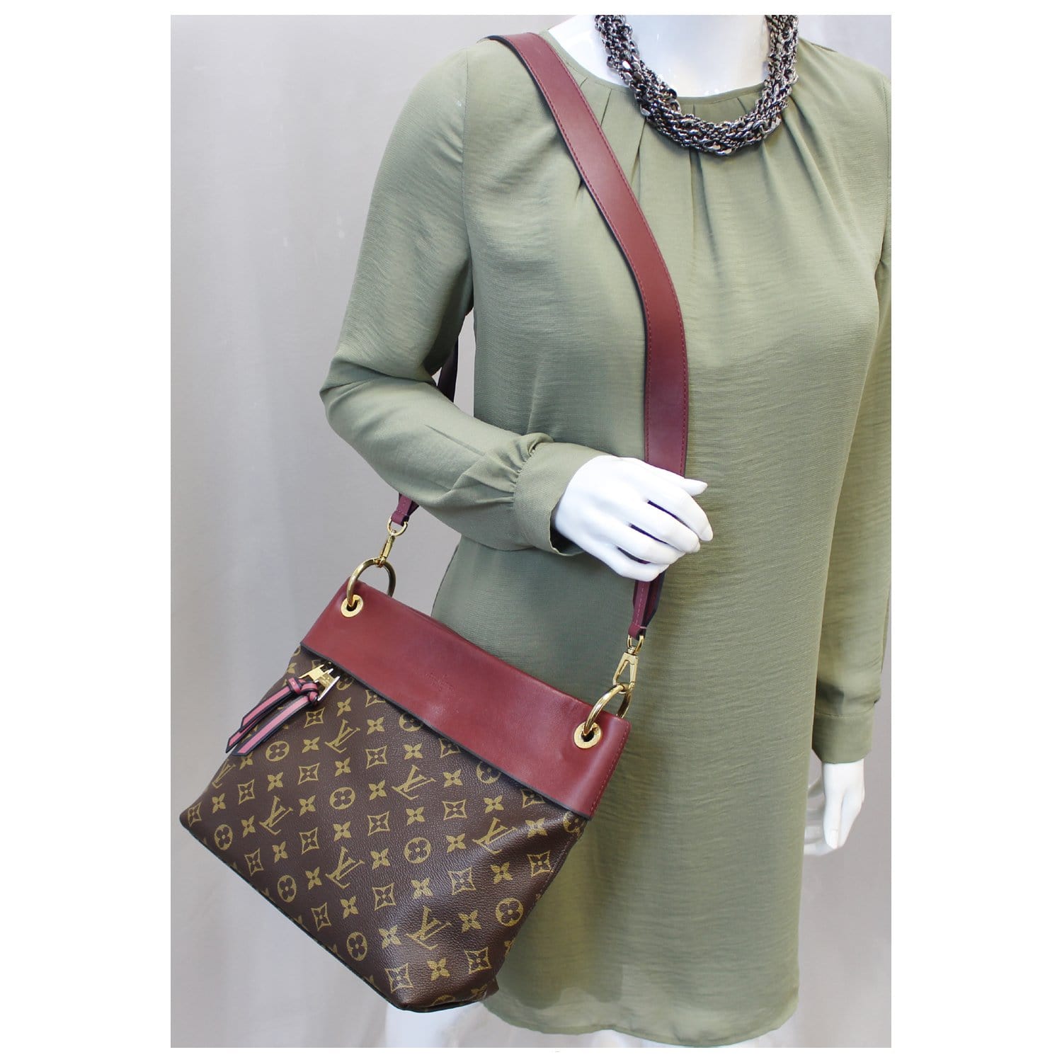 LOUIS VUITTON Tuileries Besace Monogram Canvas Shoulder Bag Rose Bruyere