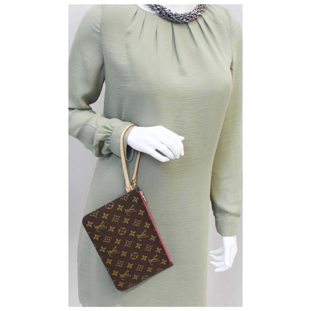 LOUIS VUITTON Pochette Wristlet Pouch Monogram Canvas Neverfull