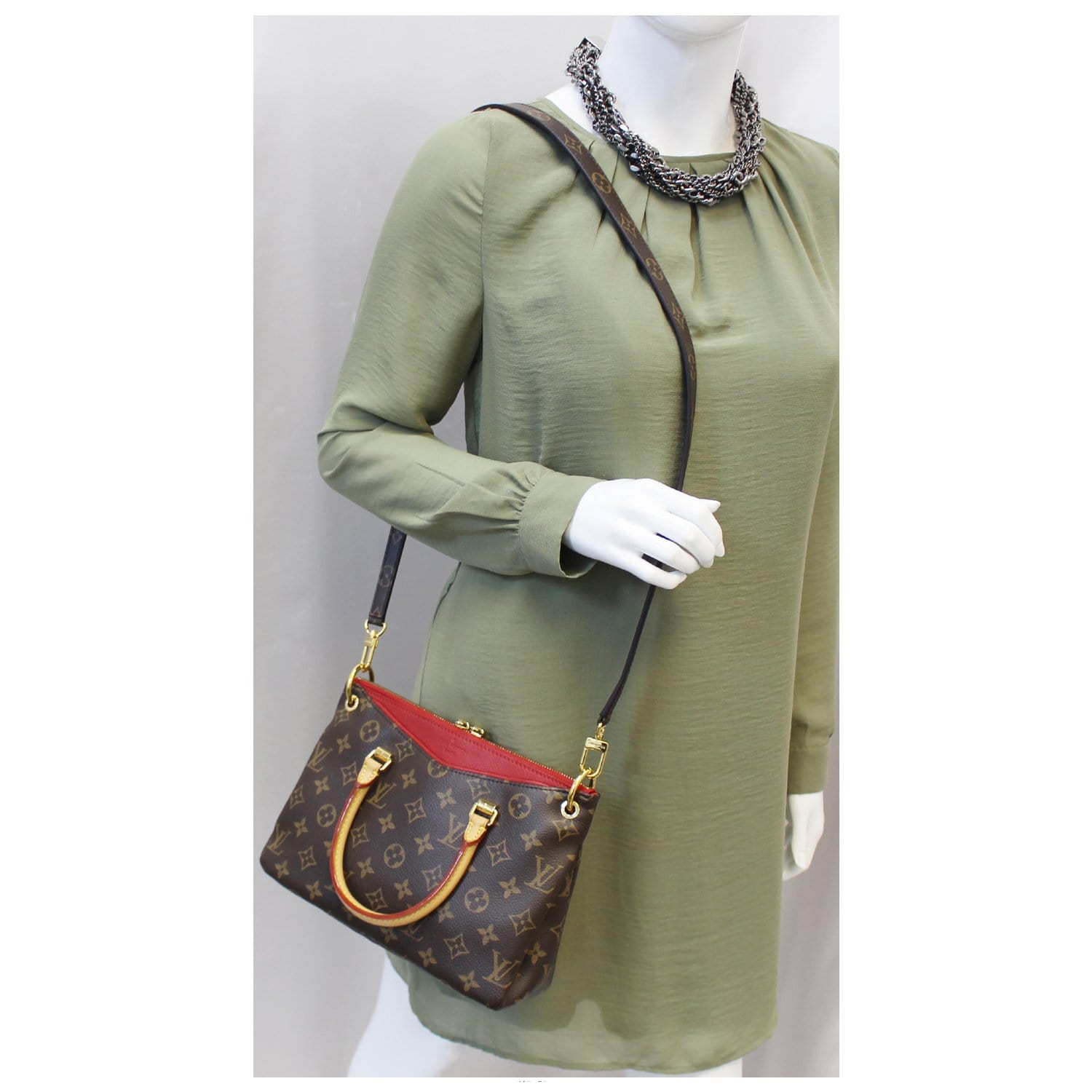 LOUIS VUITTON Nano Pallas Monogram Canvas Shoulder Crossbody Bag