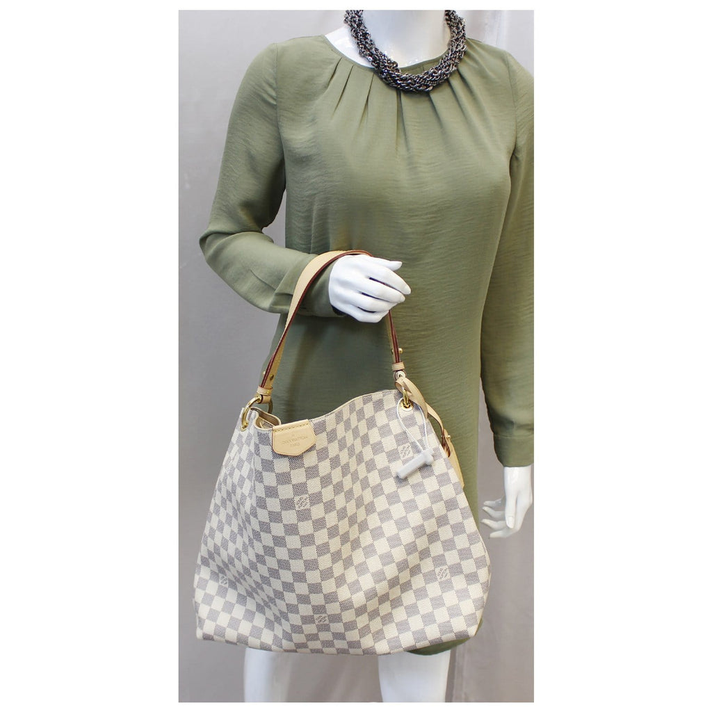 LOUIS VUITTON Graceful MM Damier Azur Shoulder Bag