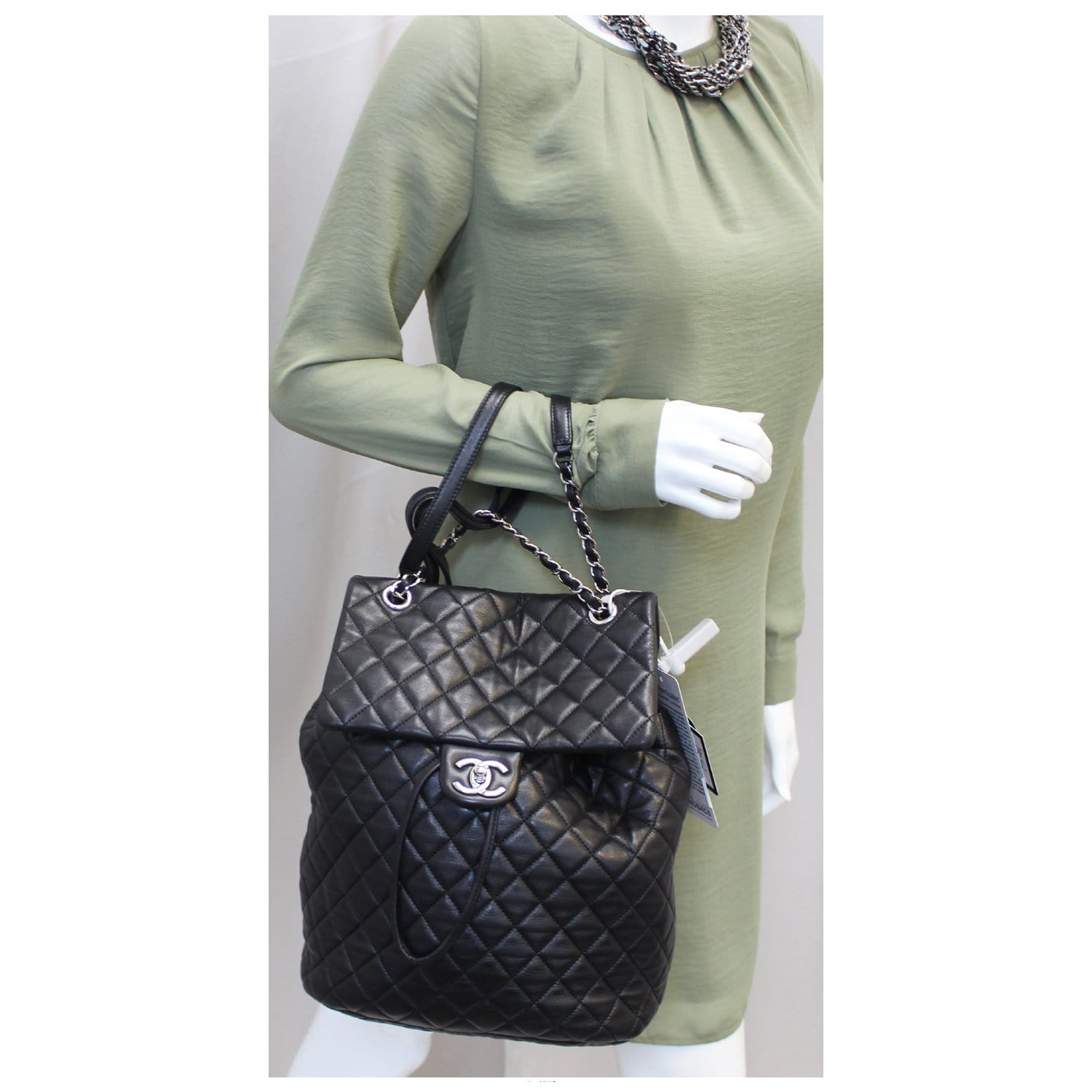 Chanel Urban Spirit  Leather Backpack Bag Black
