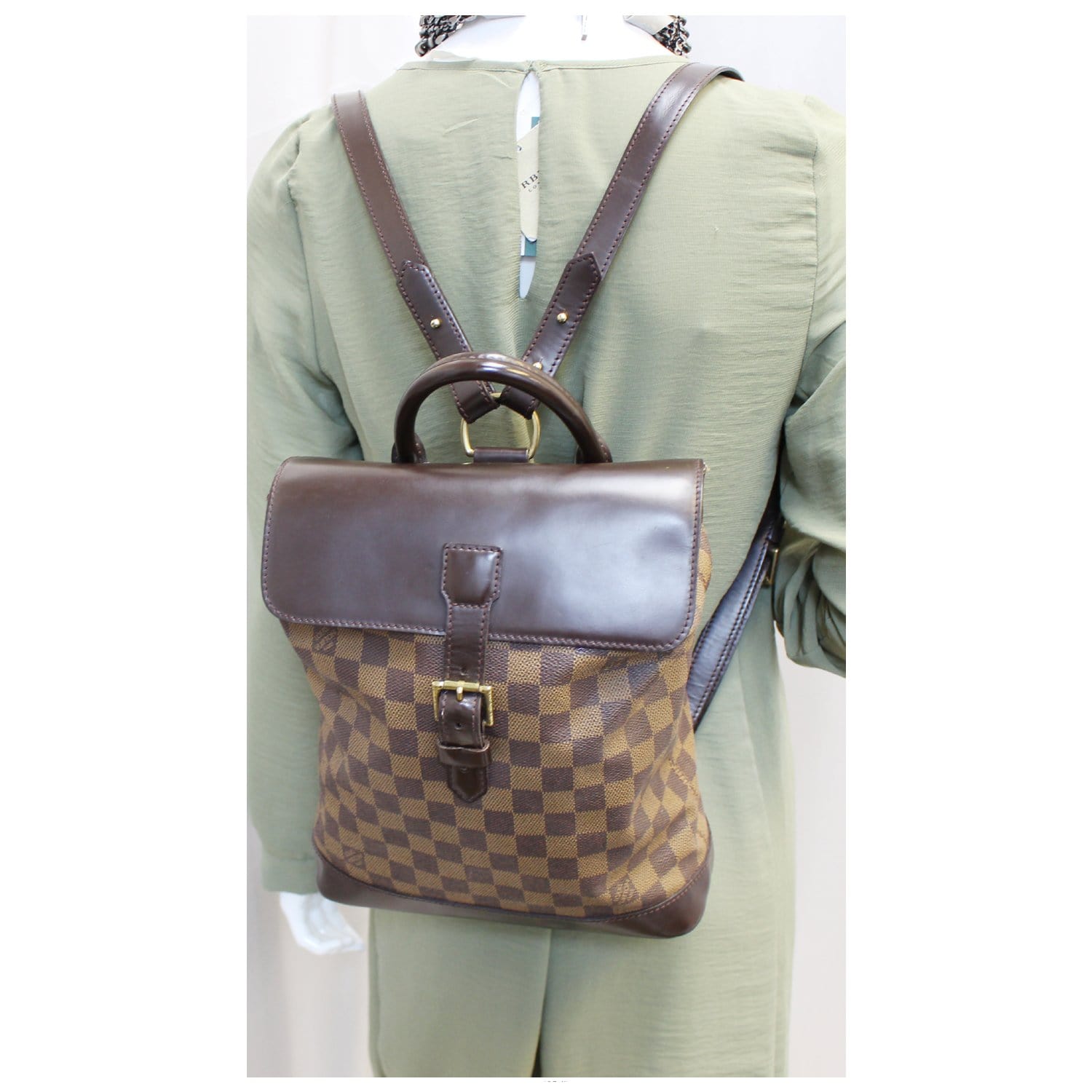 LOUIS VUITTON Soho Damier Ebene Backpack Bag Brown - 20% OFF
