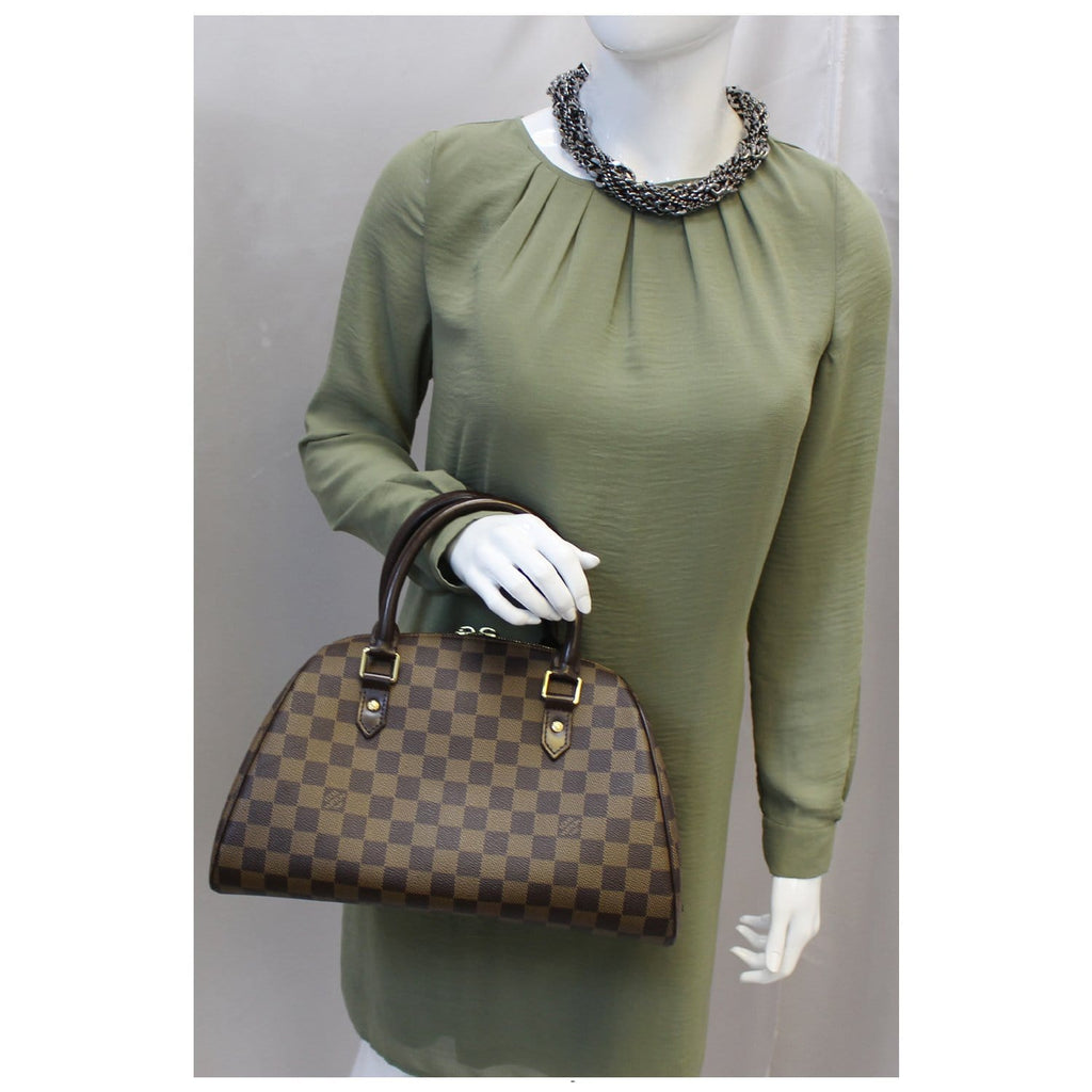LOUIS VUITTON Ribera MM Damier Ebene Brown Satchel Bag
